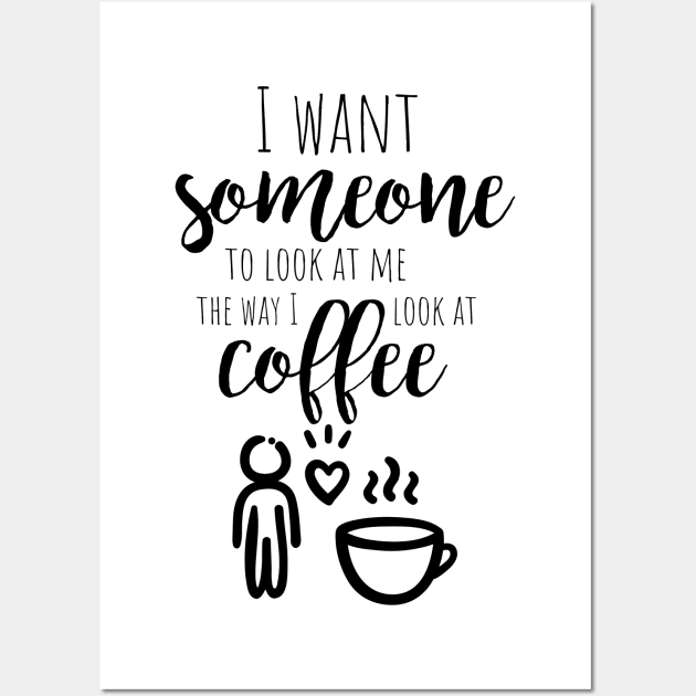 Coffe And Me = Real Love Wall Art by Statement-Designs